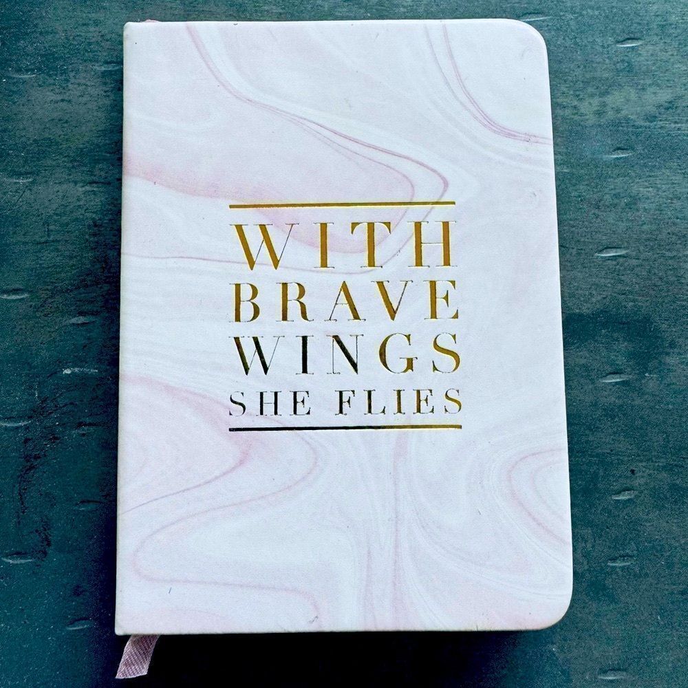 Brave Wings Pink Marbled Leather Journal Notebook
